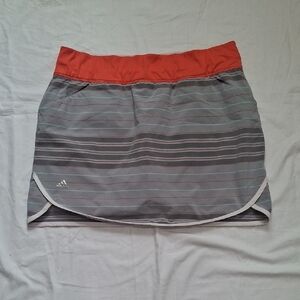 Adidas Red and Gray Striped Skirt Size M